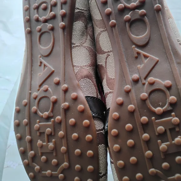 Coach Brown Signature Loafers with Gold Accents - Picture 4 of 4